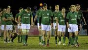 22 February 2013; Dejected Ireland players leave the pitch after the game. U20 Six Nations Rugby Championship, Scotland v Ireland, Galashiels RFC, Netherdale, Scotland. Picture credit: Alan Harvey / SPORTSFILE