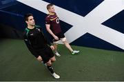 23 February 2013; Ireland's Conor Murray, left, and Jamie Heaslip during the captain's run ahead of their RBS Six Nations Rugby Championship match against Scotland on Sunday. Ireland Rugby Squad Captain's Run, Murrayfield Stadium, Edinburgh, Scotland. Picture credit: Stephen McCarthy / SPORTSFILE