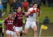 23 February 2013; Brian White, Louth, in action against Finian Hanley, Galway. Allianz Football League, Division 2, Louth v Galway, Gaelic Grounds, Drogheda, Co. Louth. Photo by Sportsfile