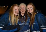 23 February 2013; Leinster supporters, from left, Lisa Casserly, Carlow, Sinead Deering, Castledermot, Co. Kildare, and Sarah Casserly, Carlow, ahead of the game. Celtic League 2012/13, Round 16, Leinster v Scarlets, RDS, Ballsbridge, Dublin. Photo by Sportsfile