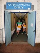 23 February 2013; Offaly captain Joe Bergin leads his side out before the game. Allianz Hurling League, Division 1B, Dublin v Offaly, Parnell Park, Dublin. Picture credit: Dáire Brennan / SPORTSFILE