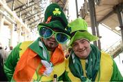 24 February 2013; Ireland supporters Dennis Kelly, left, and Tom Connor, from Roscommon, ahead of the game. RBS Six Nations Rugby Championship, Scotland v Ireland, Murrayfield Stadium, Edinburgh, Scotland. Picture credit: Brendan Moran / SPORTSFILE