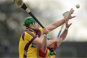 24 February 2013; Richie Kehoe, Wexford, in action against Marty Kavanagh, Carlow. Allianz Hurling League, Division 1B, Carlow v Wexford, Dr. Cullen Park, Carlow. Picture credit: David Maher / SPORTSFILE