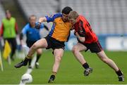 24 February 2013; Eoin Fenton, Ballinasloe, in action against Kevin O'Sullivan, Kenmare Shamrocks. AIB GAA Football All Ireland Junior Club Championship Final, Ballinasloe v Kenmare Shamrocks, Croke Park, Dublin. Picture credit: Brian Lawless / SPORTSFILE