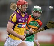 24 February 2013; Lee Chin, Wexford, in action against Marty Kavanagh, Carlow. Allianz Hurling League, Division 1B, Carlow v Wexford, Dr. Cullen Park, Carlow. Picture credit: David Maher / SPORTSFILE