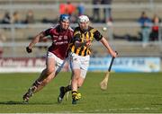 24 February 2013; Lester Ryan, Kilkenny, in action against Jonathan Glynn, Galway. Allianz Hurling League, Division 1A, Galway v Kilkenny, Pearse Stadium, Galway. Picture credit: Barry Cregg / SPORTSFILE