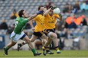 24 February 2013; Kevin Niblock, Ulster, in action against Ger Brennan, Leinster. M Donnelly Interprovincial Football Championship Final, Leinster v Ulster, Croke Park, Dublin. Picture credit: Brian Lawless / SPORTSFILE