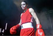 24 February 2013; General view as  Katie Taylor, Ireland enters the ring before the start of her International bout against Maike Klüners, Germany. Katie Taylor Fight Night, Bord Gais Energy Theatre, Grand Canal Square, Docklands, Dublin. Picture credit: David Maher / SPORTSFILE