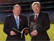 25 February 2013; Ard Stiúrthóir of the GAA Páraic Duffy, right, and Uachtarán Chumann Lúthchleas Gael Liam Ó Néill, at the publication of the Annual Report of the Ard Stiúrthóir of the GAA. GAA Museum, Croke Park, Dublin. Photo by Sportsfile