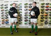 26 February 2013; In attendance at the launch of the new website www.gaelicboots.com, by the GAA and the GPA, are players Patrick McBrearty, right, Donegal, and Ciaran Kilkenny, Dublin. Croke Park, Dublin. Picture credit: David Maher / SPORTSFILE