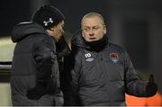 26 February 2013; Cork City manager Tommy Dunne, right, in conversation with assistant manager Billy Woods. Setanta Sports Cup, Quarter-Final, 1st Leg, Cork City v Crusaders, Turner's Cross, Cork. Picture credit: Diarmuid Greene / SPORTSFILE