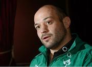28 February 2013; Ireland's Rory Best after a press conference ahead of their RBS Six Nations Rugby Championship game against France on Saturday the 9th of March. Ireland Rugby Press Conference, Carton House, Maynooth, Co. Kildare. Picture credit: Matt Browne / SPORTSFILE