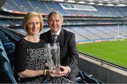 28 February 2013; The 2012 TESCO HomeGrown Club Person of the Year Awards took place today at Croke Park. The awards recognise the dedication and enthusiasm of our volunteers to their clubs throughout the country. Pictured after receiving the overall award are Michael and Kathleen Colreavy, from Naomh Mearnog GAA, Co. Dublin. Croke Park, Dublin. Picture credit: Barry Cregg / SPORTSFILE