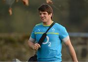 28 February 2013; Ireland's Donncha O'Callaghan on his way to squad training ahead of their RBS Six Nations Rugby Championship game against France on Saturday the 9th of March. Ireland Rugby Squad Training, Carton House, Maynooth, Co. Kildare. Picture credit: Matt Browne / SPORTSFILE