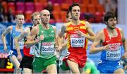 1 March 2013; Ireland's Stephen Scullion in action during his heat of the Men's 3000m, where he finished 11th in a time of 8:00.78sec but failed to progress. 2013 European Indoor Athletics Championships, Scandinavium Arena, Gothenburg, Sweden. Picture credit: Brendan Moran / SPORTSFILE