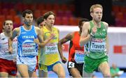 1 March 2013; Ireland's John Travers leads the field during his heat of the Men's 3000m where he finished in 11th place in a time of 8:23.83sec. 2013 European Indoor Athletics Championships, Scandinavium Arena, Gothenburg, Sweden. Picture credit: Brendan Moran / SPORTSFILE