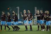 1 March 2013; The Drogheda United team celebrate after winning on penalties. Jim Malone Perpetual Trophy, Dundalk v Drogheda United, Oriel Park, Dundalk, Co. Louth. Photo by Sportsfile