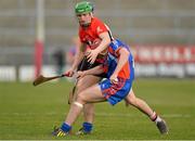 2 March 2013; Cillian Fennessy, Mary Immaculate College, Limerick, in action against Brian O'Sullivan, University College Cork. Irish Daily Mail Fitzgibbon Cup Final, Mary Immaculate College, Limerick v University College Cork, Pearse Stadium, Galway. Picture credit: Barry Cregg / SPORTSFILE