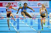 1 March 2013; Women's pentathlon champion Antoinette Nana Djimou of France on her way to victory in the Women's 60m Hurdles event. 2013 European Indoor Athletics Championships, Scandinavium Arena, Gothenburg, Sweden. Picture credit: Brendan Moran / SPORTSFILE