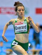 1 March 2013; Ireland's Ciara Everard on her way to winning her heat of the Women's 800m in a time of 2:04.33sec and qualifying for the semi-final. 2013 European Indoor Athletics Championships, Scandinavium Arena, Gothenburg, Sweden. Picture credit: Brendan Moran / SPORTSFILE