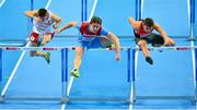 1 March 2013; European Champion Sergey Shubenkov, Russia, leads the field during the Men's 60m Hurdles semi-final. 2013 European Indoor Athletics Championships, Scandinavium Arena, Gothenburg, Sweden. Picture credit: Brendan Moran / SPORTSFILE