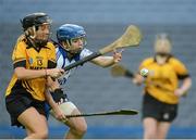 2 March 2013; Susan Keane, Killimor, in action against Lisa Healy, Milford. All Ireland Senior Camogie Club Championship Final, Killimor, Galway, v Milford, Cork, Croke Park, Dublin. Picture credit: Ray McManus / SPORTSFILE