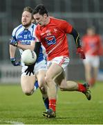 2 March 2013; Derek Maguire, Louth, in action against Cahir Healy, Laois. Allianz Football League, Division 2, Laois v Louth, O'Moore Park, Portlaoise, Co. Laois. Picture credit: Matt Browne / SPORTSFILE
