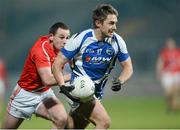 2 March 2013; Michael John Tierney, Laois, in action against Gerard Hoey, Louth. Allianz Football League, Division 2, Laois v Louth, O'Moore Park, Portlaoise, Co. Laois. Picture credit: Matt Browne / SPORTSFILE