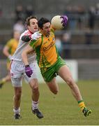 3 March 2013; Rory Kavanagh, Donegal, in action against Mark Donnelly, Tyrone. Allianz Football League, Division 1, Tyrone v Donegal, Healy Park, Omagh, Co. Tyrone. Picture credit: Oliver McVeigh / SPORTSFILE