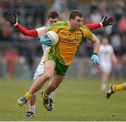 3 March 2013; Eamonn McGee, Donegal, in action against Patrick McNiece, Tyrone. Allianz Football League, Division 1, Tyrone v Donegal, Healy Park, Omagh, Co. Tyrone. Picture credit: Oliver McVeigh / SPORTSFILE