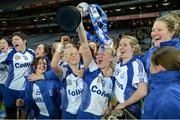2 March 2013; Deirdre O'Reilly and her Milford team-mates celebrate with the cup. All Ireland Senior Camogie Club Championship Final, Killimor, Galway, v Milford, Cork, Croke Park, Dublin. Picture credit: Ray McManus / SPORTSFILE