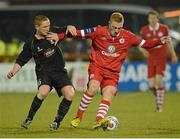 4 March 2013; Ryan Connolly, Sligo Rovers, in action against Stephen McAlorum, Glentoran. Setanta Sports Cup, Quarter-Final, 1st Leg, Sligo Rovers v Glentoran, Showgrounds, Sligo. Picture credit: Oliver McVeigh / SPORTSFILE