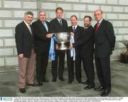 7 May 2003; Pictured at the photocall to celebrate 10 years of the Bank of Ireland's sponsorship of the All-Ireland Football Championship are Laois manager Mick O'Dwyer, Armagh manager Joe Kernan, Tipperary manager Tom McGlinchey, Des Crowley, Chief Executive, Retail Financial Services, ROI, Bank of Ireland, Sean Kelly, President of the GAA and Roscommon manager Tom Carr. House of Lords, Bank of Ireland, College Green, Dublin. Football. Picture credit; David Maher / SPORTSFILE