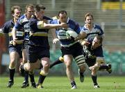 10 May 2003; Mike Mullins, Old Crescent, in action against James Coughlan, left, and Dixie Whelan, Dolphin. AIB League Division 2 Final, Dolphin v Old Crescent, Lansdowne Road, Dublin. Picture credit; Brendan Moran / SPORTSFILE *EDI*