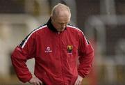 11 May 2003; A dejected Cork manager Larry Tompkins pictured during the final moments of his sides defeat to Limerick. Bank of Ireland Munster Senior Football Championship, Cork v Limerick, Pairc Ui Chaoimh, Cork. Picture credit; Brendan Moran / SPORTSFILE *EDI*