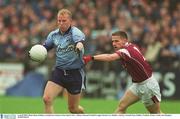 6 April 2003; Shane Ryan, Dublin, is tackled by Galway's Sean Og De Paor. Allianz National Football League Division 1A, Dublin v Galway, Parnell Park, Dublin. Football. Picture credit; Pat Murphy / SPORTSFILE
