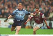 6 April 2003; Shane Ryan, Dublin, is tackled by Galway's Sean Og De Paor. Allianz National Football League Division 1A, Dublin v Galway, Parnell Park, Dublin. Football. Picture credit; Pat Murphy / SPORTSFILE