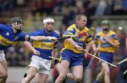 18 May 2003; John Punch, Clare, in action against Tipperary's Hugh Moloney. Munster Intermediate Hurling Championship, Tipperary V Clare, Pairc Ui Chaoimh, Cork. Picture credit; Ray McManus / SPORTSFILE *EDI*
