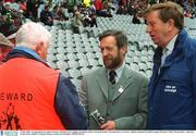 4 May 2003; Accompanied by John Leonard, Chief Stewart, (right), President of the GAA Sean Kelly is introduced to a stewart. Allianz National Football League Division 2 Final, Westmeath v Limerick, Croke Park, Dublin. Football. Picture credit; Pat Murphy / SPORTSFILE
