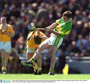 5 May 2003; Michael Lucid, Kerry, clears under pressure from Antrim's Brian McFall. Allianz National Hurling League Division 2 Final, Antrim v Kerry, Croke Park, Dublin. Hurling. Picture credit; Ray McManus / SPORTSFILE