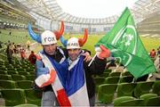 9 March 2013; France supporters Fabien Roux and Pascal Molinie, from Castres, at the game. RBS Six Nations Rugby Championship, Ireland v France, Aviva Stadium, Lansdowne Road, Dublin. Picture credit: Matt Browne / SPORTSFILE