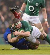 9 March 2013; Brian O'Driscoll, Ireland, is tackled by Frederic Michalak, France. RBS Six Nations Rugby Championship, Ireland v France, Aviva Stadium, Lansdowne Road, Dublin. Picture credit: Matt Browne / SPORTSFILE