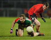 9 March 2013; Michael Conroy, Mayo, in action against Daniel McCartan, Down. Allianz Football League, Division 1, Down v Mayo, Páirc Esler, Newry, Co. Down. Picture credit: Barry Cregg / SPORTSFILE