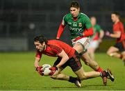 9 March 2013; Kevin McKernan, Down, in action against Alan Freeman, Mayo. Allianz Football League, Division 1, Down v Mayo, Páirc Esler, Newry, Co. Down. Picture credit: Barry Cregg / SPORTSFILE