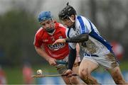 10 March 2013; Jamie Barron, Waterford, in action against Conor O'Sullivan, Cork. Allianz Hurling League, Division 1A, Waterford v Cork, Fraher Field, Dungarvan, Co. Waterford. Picture credit: Matt Browne / SPORTSFILE