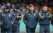 10 March 2013; The Kerry management, from left,team Mikey Sheehy, Dairmuid Murphy, Eamonn Fitzmaurice and Cian O'Neill after the game. Allianz Football League, Division 1, Donegal v Kerry, Páirc MacCumhaill, Ballybofey, Co. Donegal. Picture credit: Oliver McVeigh / SPORTSFILE