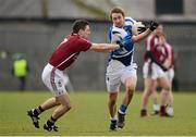 10 March 2013; Billy Sheehan, Laois, in action against James Dolan, Westmeath. Allianz Football League, Division 2, Westmeath v Laois, Cusack Park, Mullingar, Co. Westmeath. Picture credit: Brendan Moran / SPORTSFILE