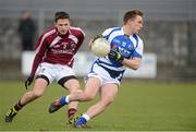 10 March 2013; Ross Munnelly, Laois, in action against Mark McCallon, Westmeath. Allianz Football League, Division 2, Westmeath v Laois, Cusack Park, Mullingar, Co. Westmeath. Picture credit: Brendan Moran / SPORTSFILE