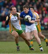 10 March 2013; Kieran O'Leary, Kerry, in action against Neil McGee, Donegal. Allianz Football League, Division 1, Donegal v Kerry, Páirc MacCumhaill, Ballybofey, Co. Donegal. Picture credit: Oliver McVeigh / SPORTSFILE