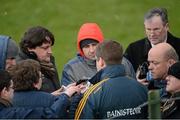 10 March 2013; Kerry manager Eamon Fitzmaurice taking questions from journalists after the game. Allianz Football League, Division 1, Donegal v Kerry, Páirc MacCumhaill, Ballybofey, Co. Donegal. Picture credit: Oliver McVeigh / SPORTSFILE